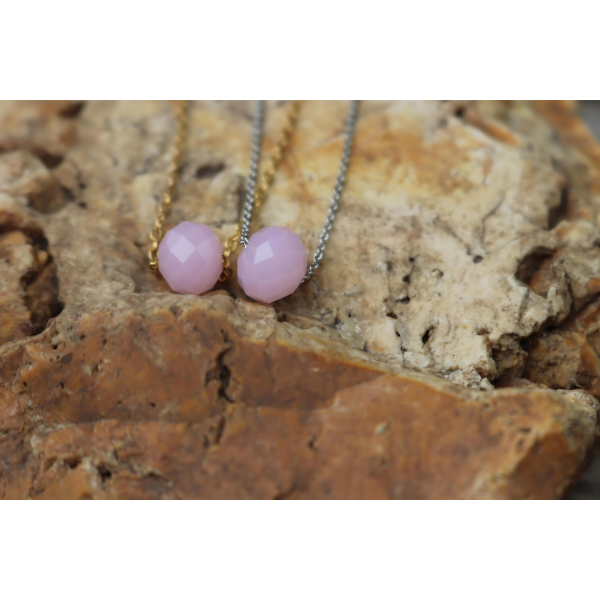Genuine Rose Quartz Floating Necklace