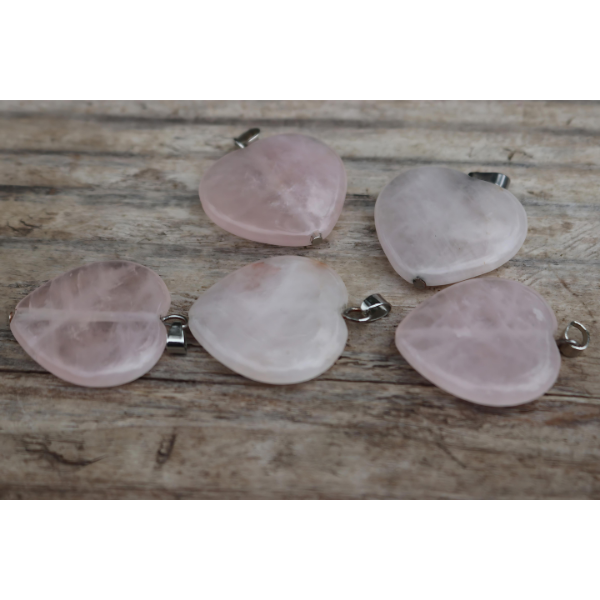 Large Rose Quartz Heart Necklace