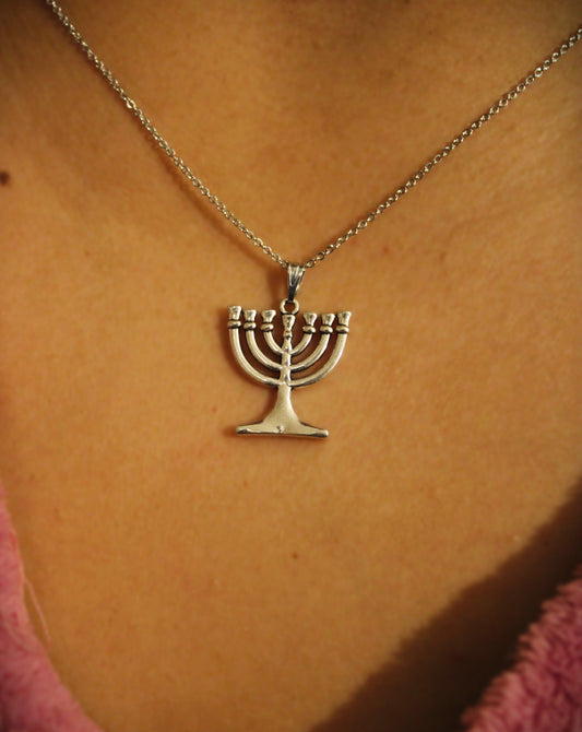 Menorah Pendant Necklace | Symbol of Faith Judaica Jewelry