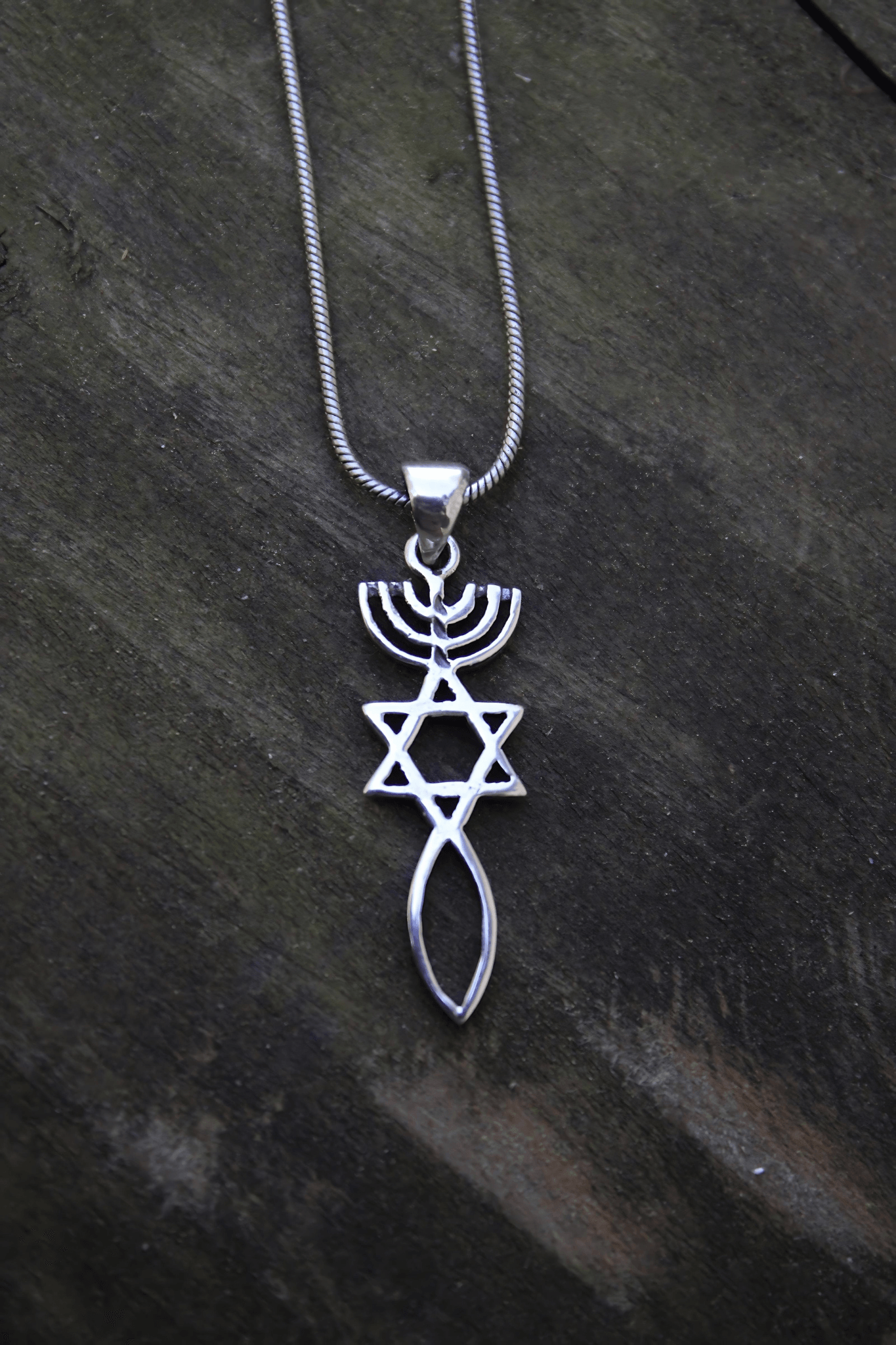 Sterling Silver Messianic Symbol Necklace - Abigail Rose Company